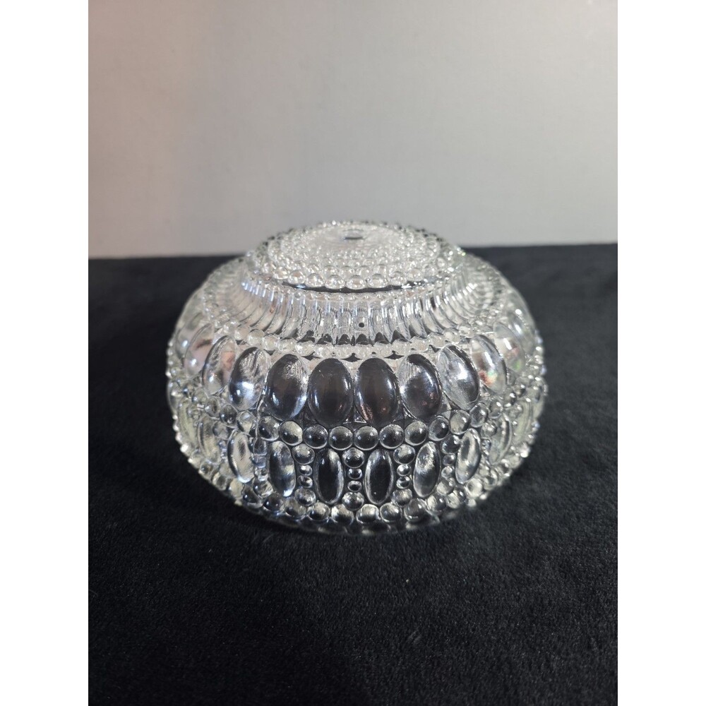 VTG Art Deco Bubble/Hobnail Patterned Glass Ceiling Light Shade - 6.75" W x 4" H